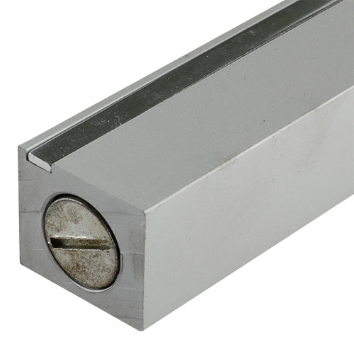 Aluminum Mezuzah Case - white with metal shin & gold stripe