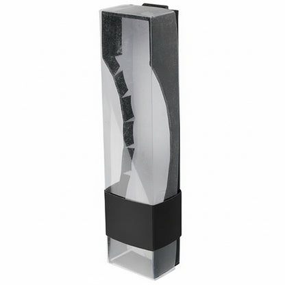 Black and clear packaging box with a product inside on a white background