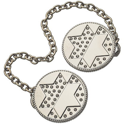 Nickel Tallit Clips Star of David
