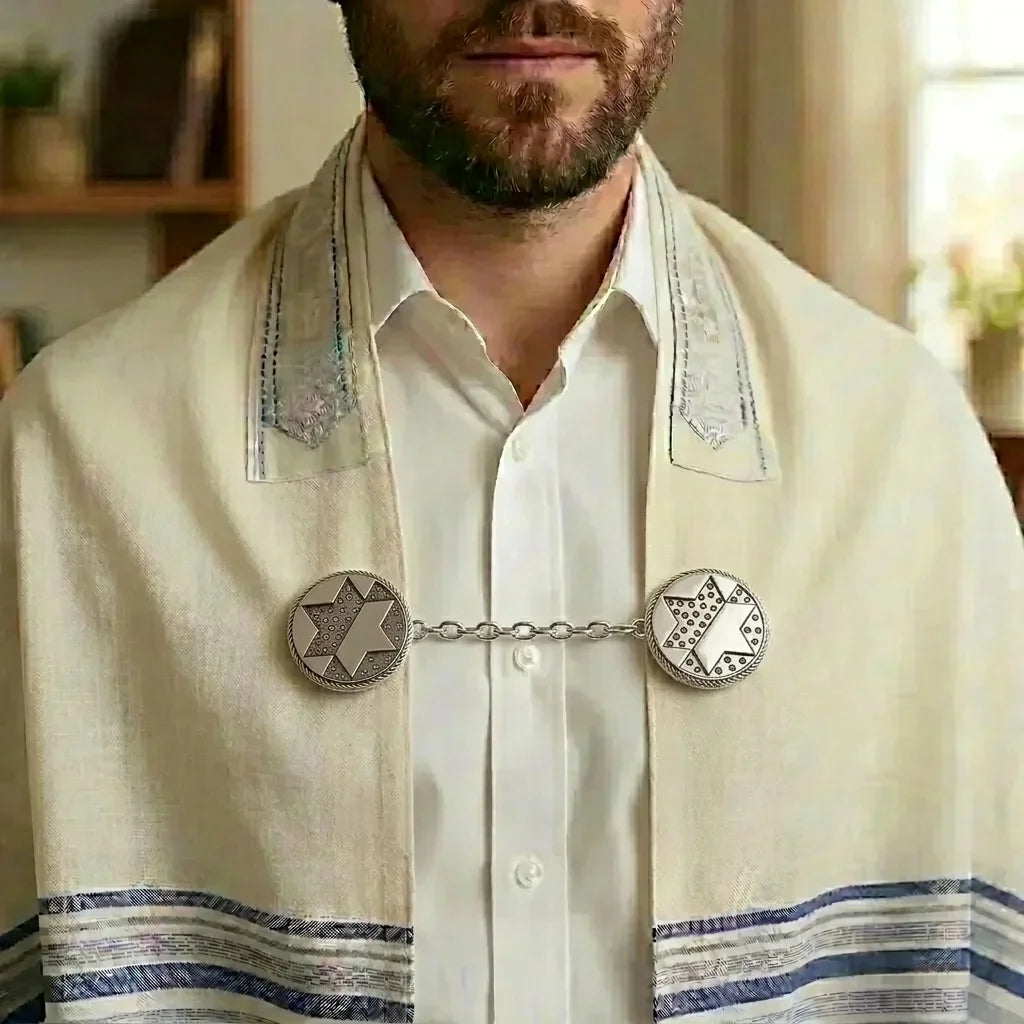 Nickel Tallit Clips Star of David