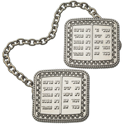 Nickel Tallit Clips ten commandments