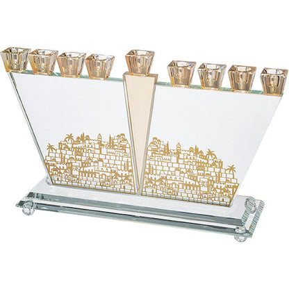 Crystal Gold and Natural Jerusalem Menorah