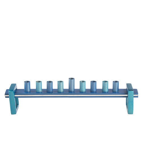 Blue Turquoise Aluminum Menorah