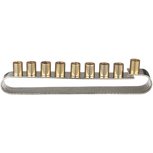 Silver and Gold Aluminum Menorah - Low Profile