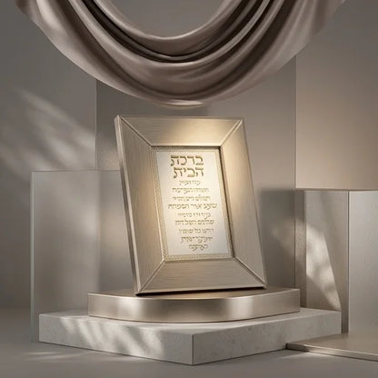 Glass Framed Home Blessing - Hebrew - Mitzvahland.com