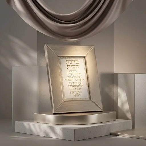 Glass Framed Home Blessing - Hebrew - Mitzvahland.com