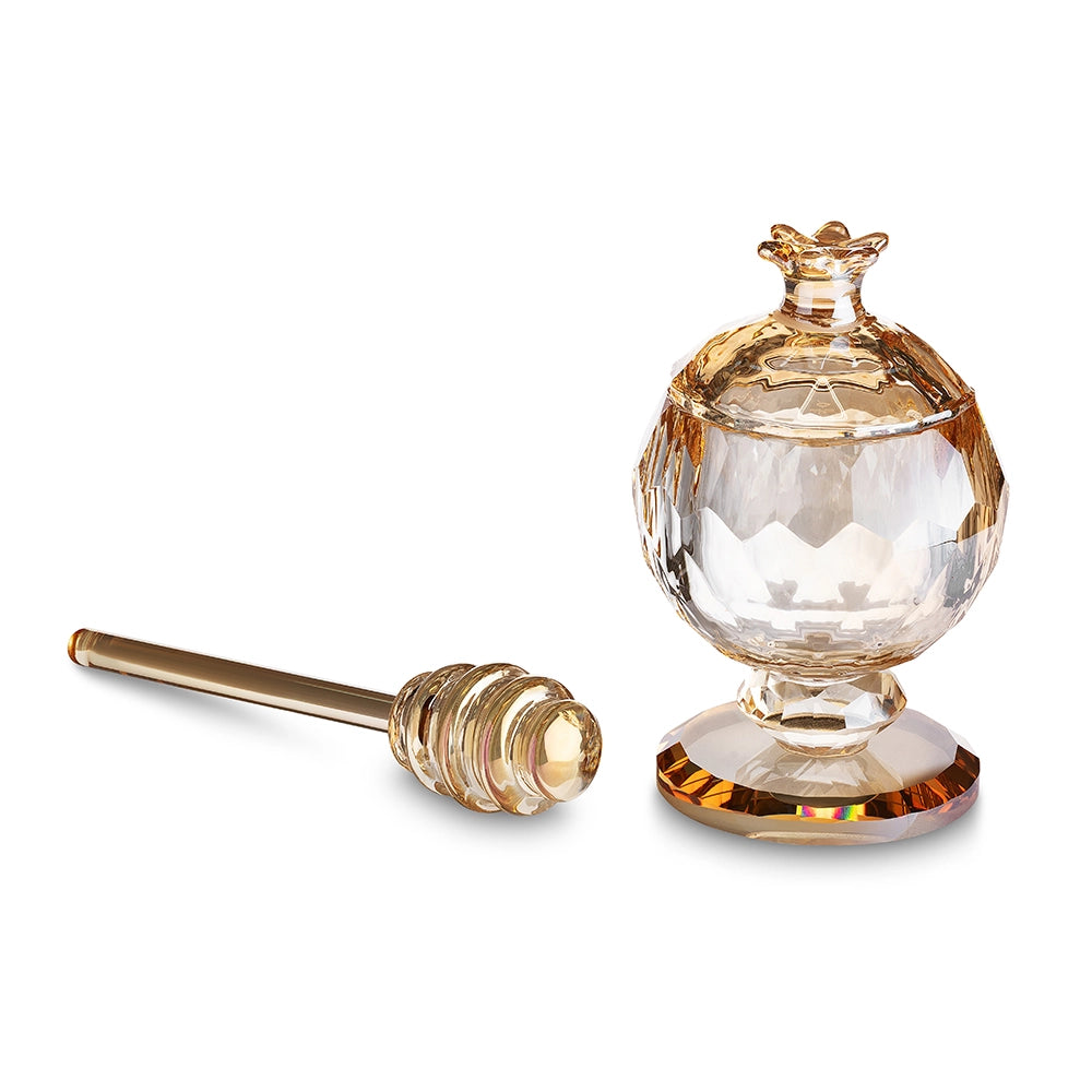 Elegant Crystal Honey Dish 10 cm - Gold