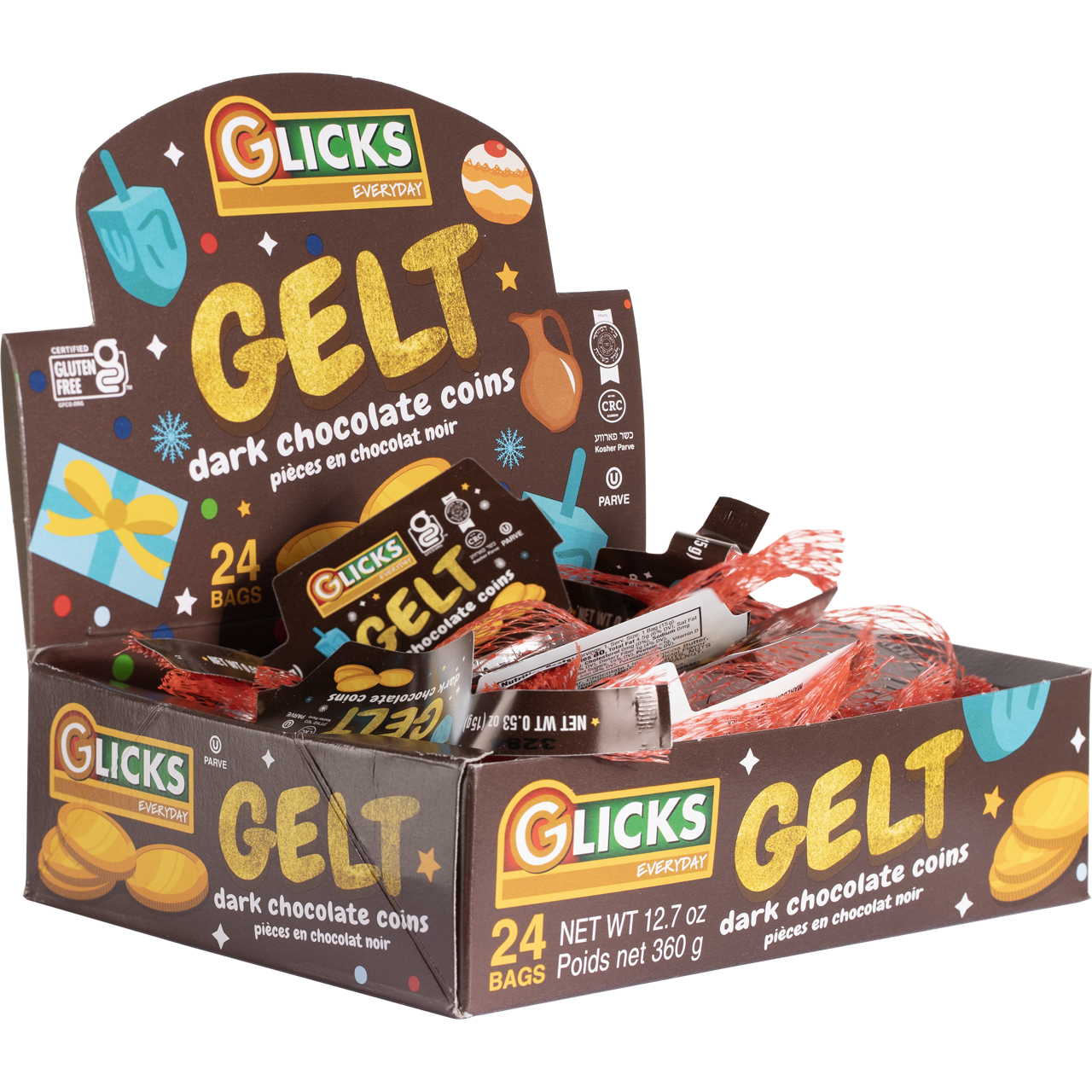 Hanukkah Silver Coins Dark Chocolate - Hanukkah Gelt