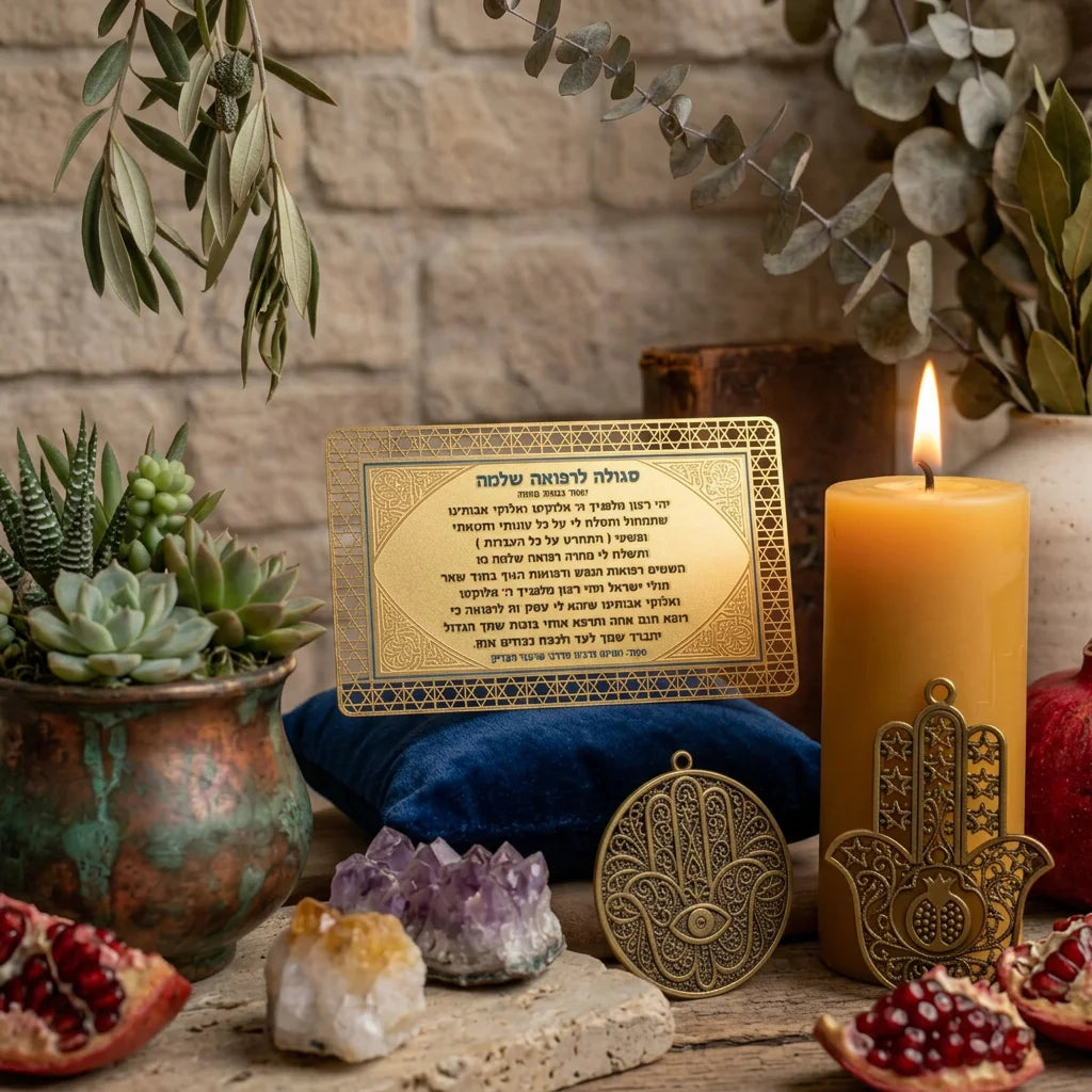 Prayer Card - Golden Amulet For Good Health - Mitzvahland.com