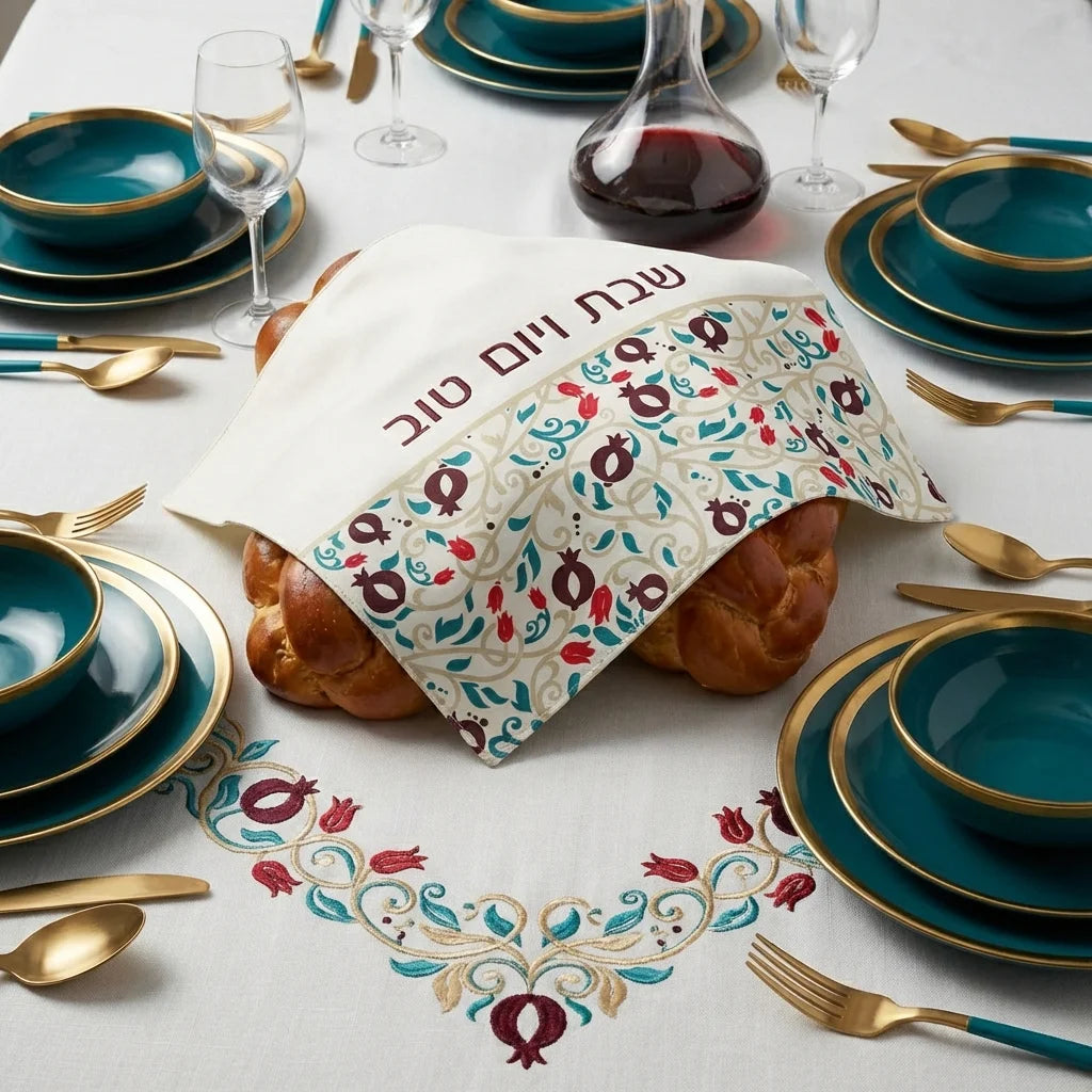Shabbat & Yom Tov Pomegranate Challah Cover