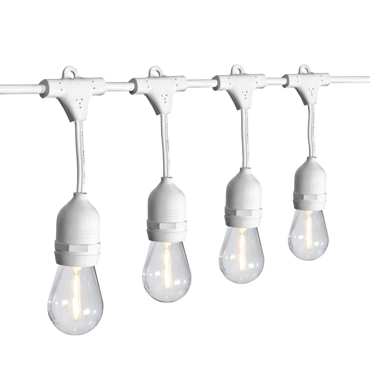Sukkah LED Light - 24 Feet Long 12 Socket Outdoor String Light Set