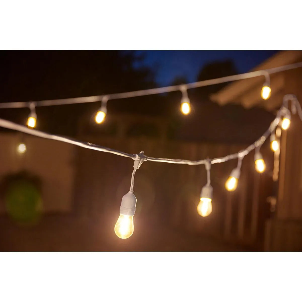 Sukkah LED Light - 24 Feet Long 12 Socket Outdoor String Light Set