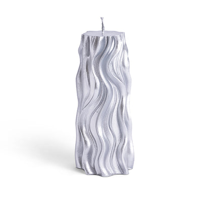 Havdalah Wave Candle in Silver