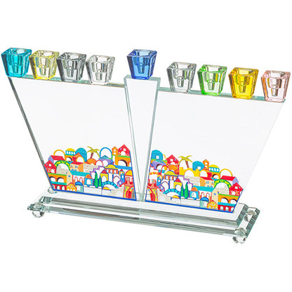 Crystal Colorful Jerusalem Menorah