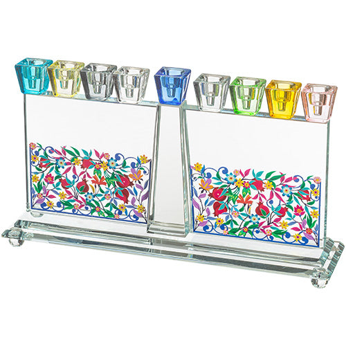 Crystal Colorful Flower Menorah