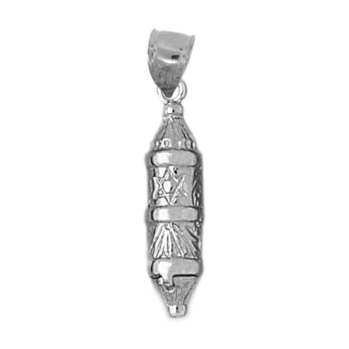 14K Gold 3D Mezuzah w/Star Of David Charm - Mitzvahland.com