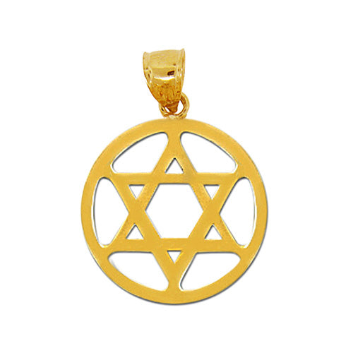 14K Gold Encircled Jewish Star of David Charm - Mitzvahland.com