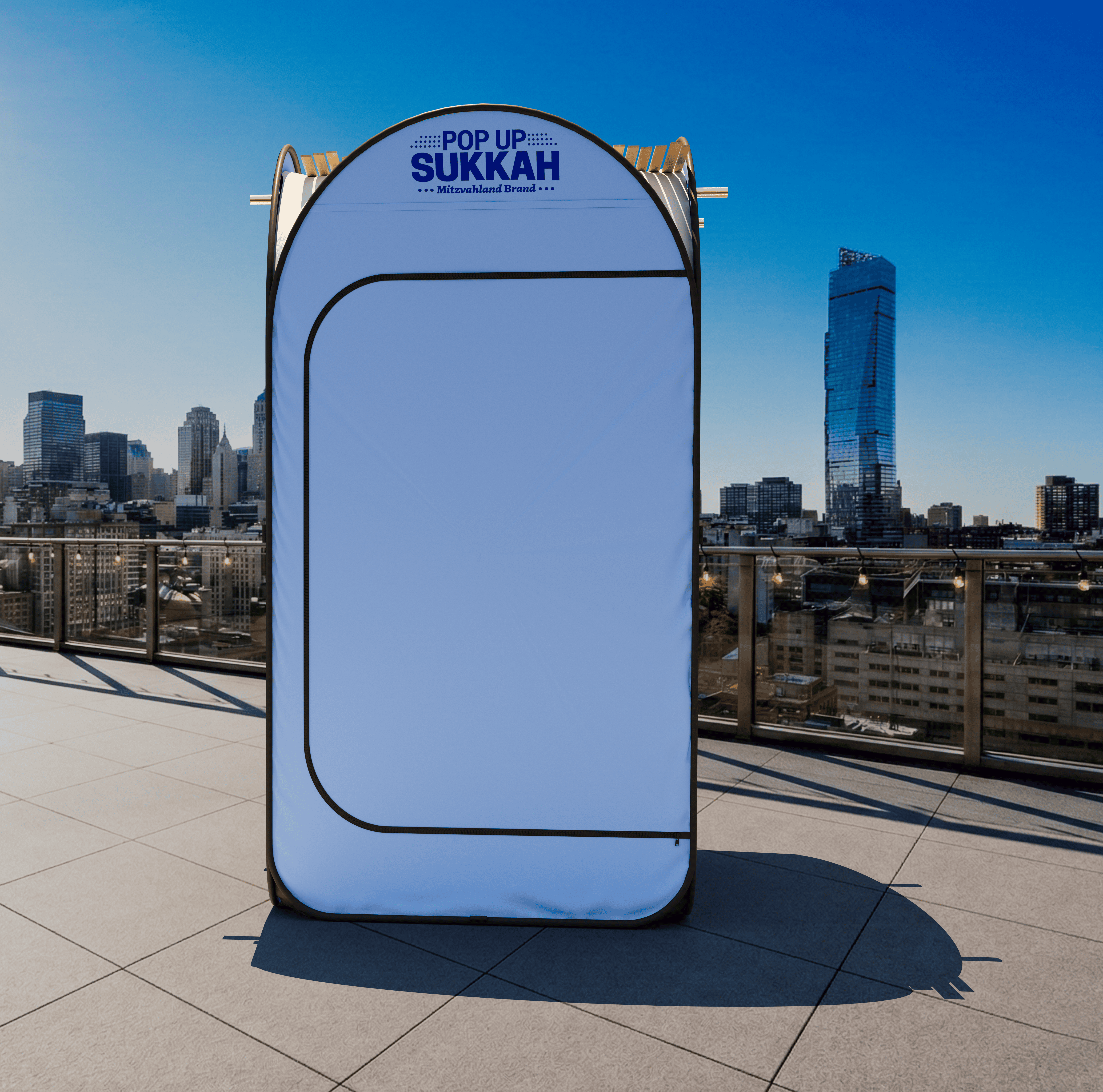 Pop Up Sukkah - The Travel Sukkah + Mehadrin Schach Bamboo Mat - Large Size - Mitzvahland.com