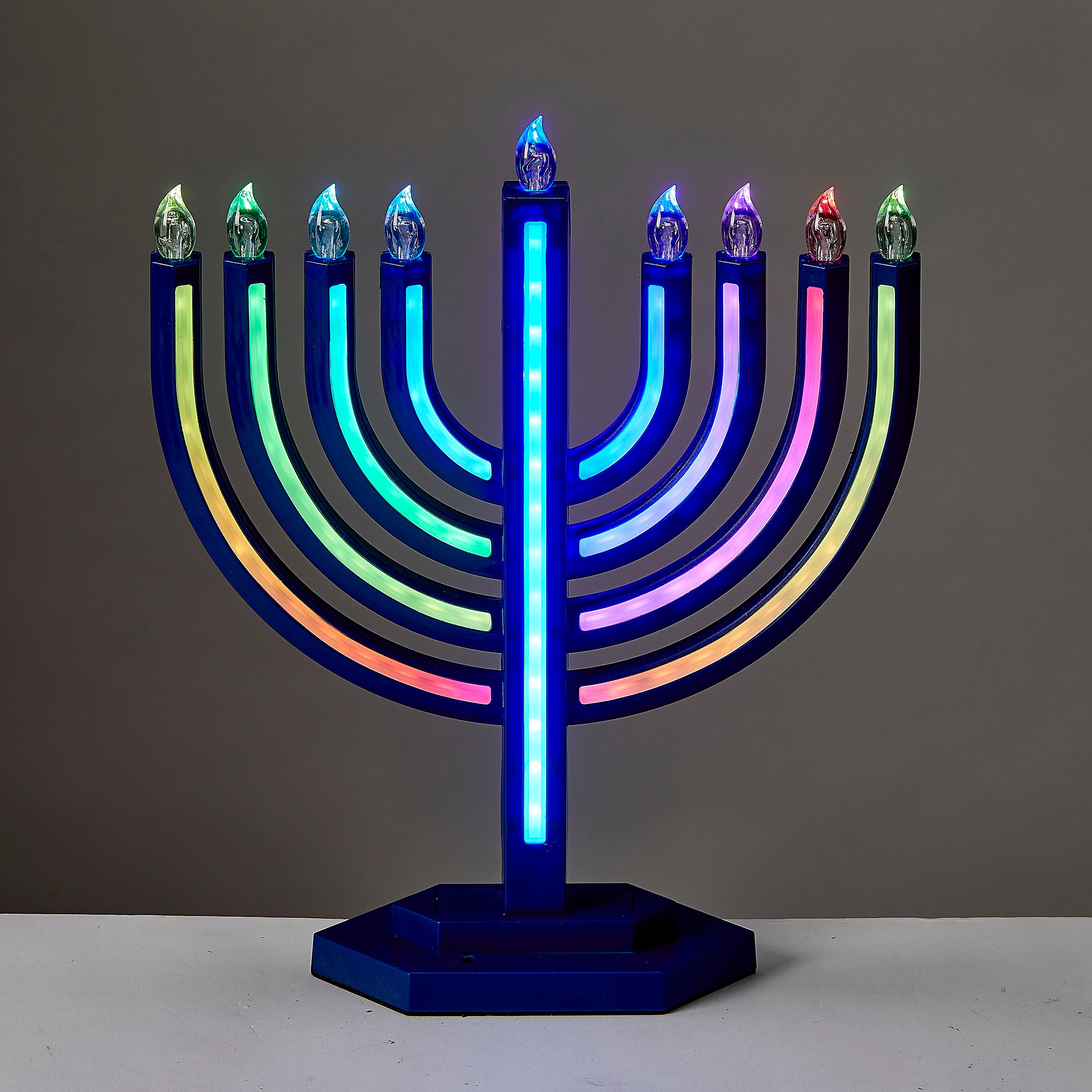 Color Wave LED Menorah With Multi-function Color Changing