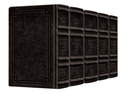 Signature Leather Collection Ashkenaz Hebrew/English Full-Size 5 Vol Machzor
