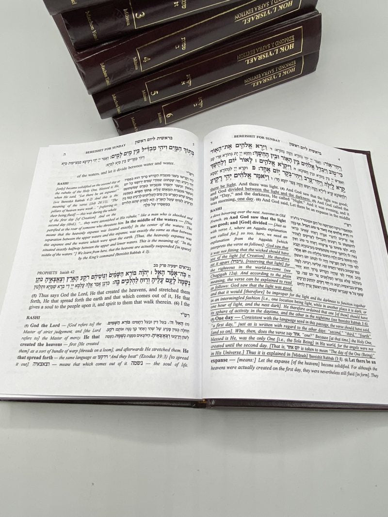 Hok L`Yisrael  Hebrew and English - New 10 Vol Leather Bonded Set - Chok - חק לישראל