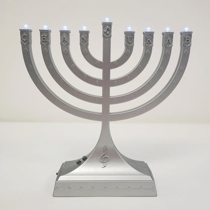 Silvertone “Dancing Lights” Musical Menorah