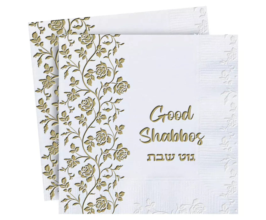 Good Shabbos Napkins Gold 16 Count