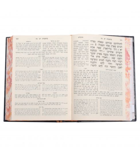 Antique Leather Chumash Mikraot Gedolot Oz Vehadar 5 Volume Set Hebrew
