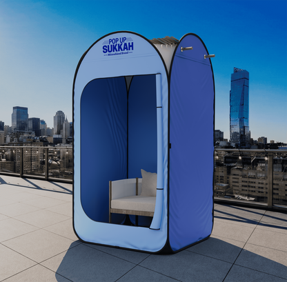 Pop Up Sukkah - The Travel Sukkah + Mehadrin Schach Bamboo Mat - Large Size