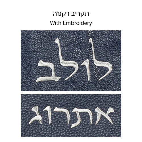 Set Dark Blue Leatherette Pouch for Lulav & Etrog
