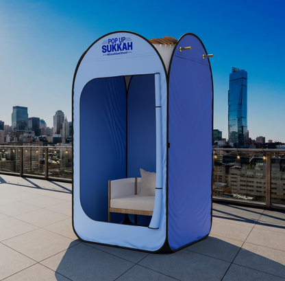 Pop Up Sukkah - The Travel Sukkah + Mehadrin Schach Bamboo Mat - Large Size - Mitzvahland.com