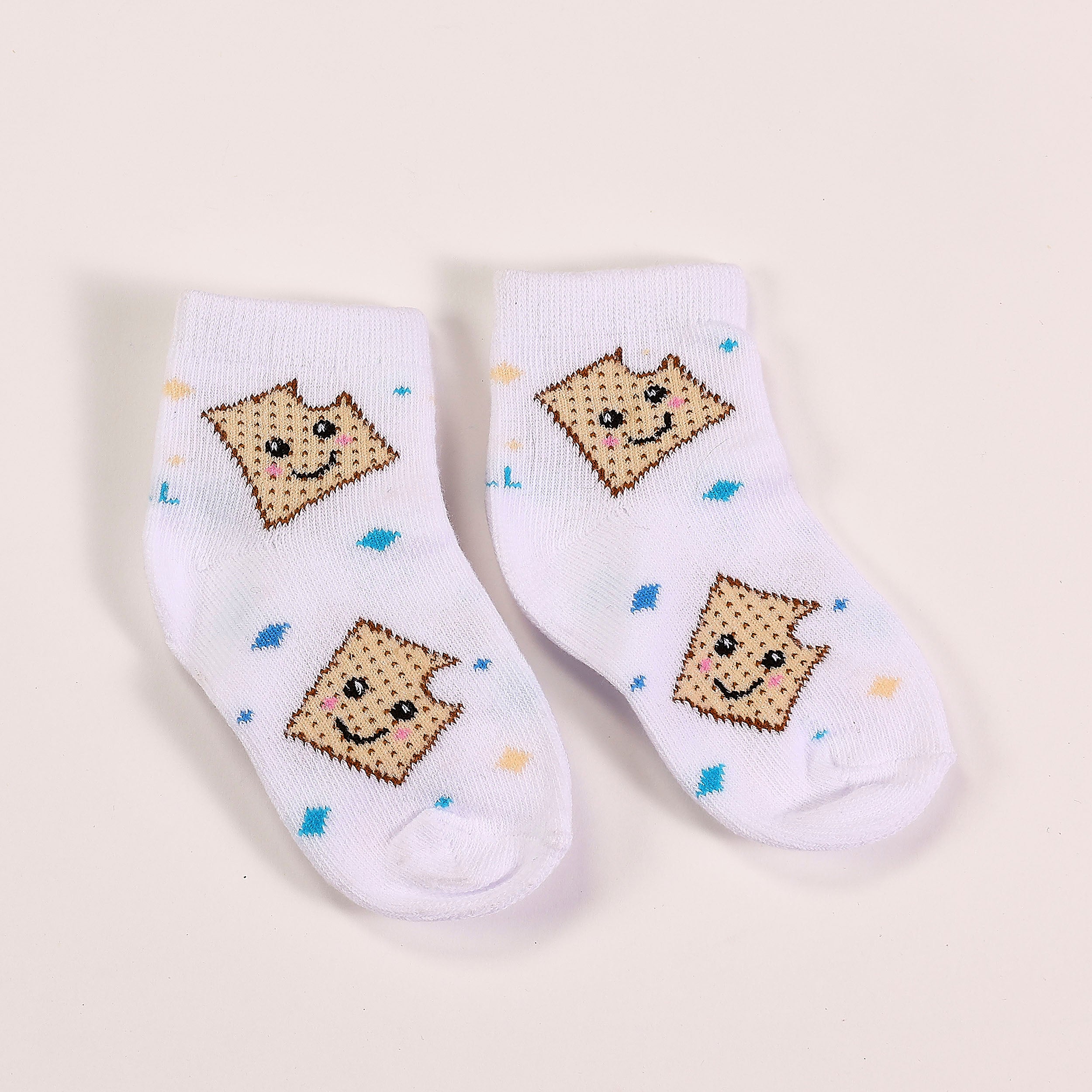 Passover Baby Socks - smiling matzah