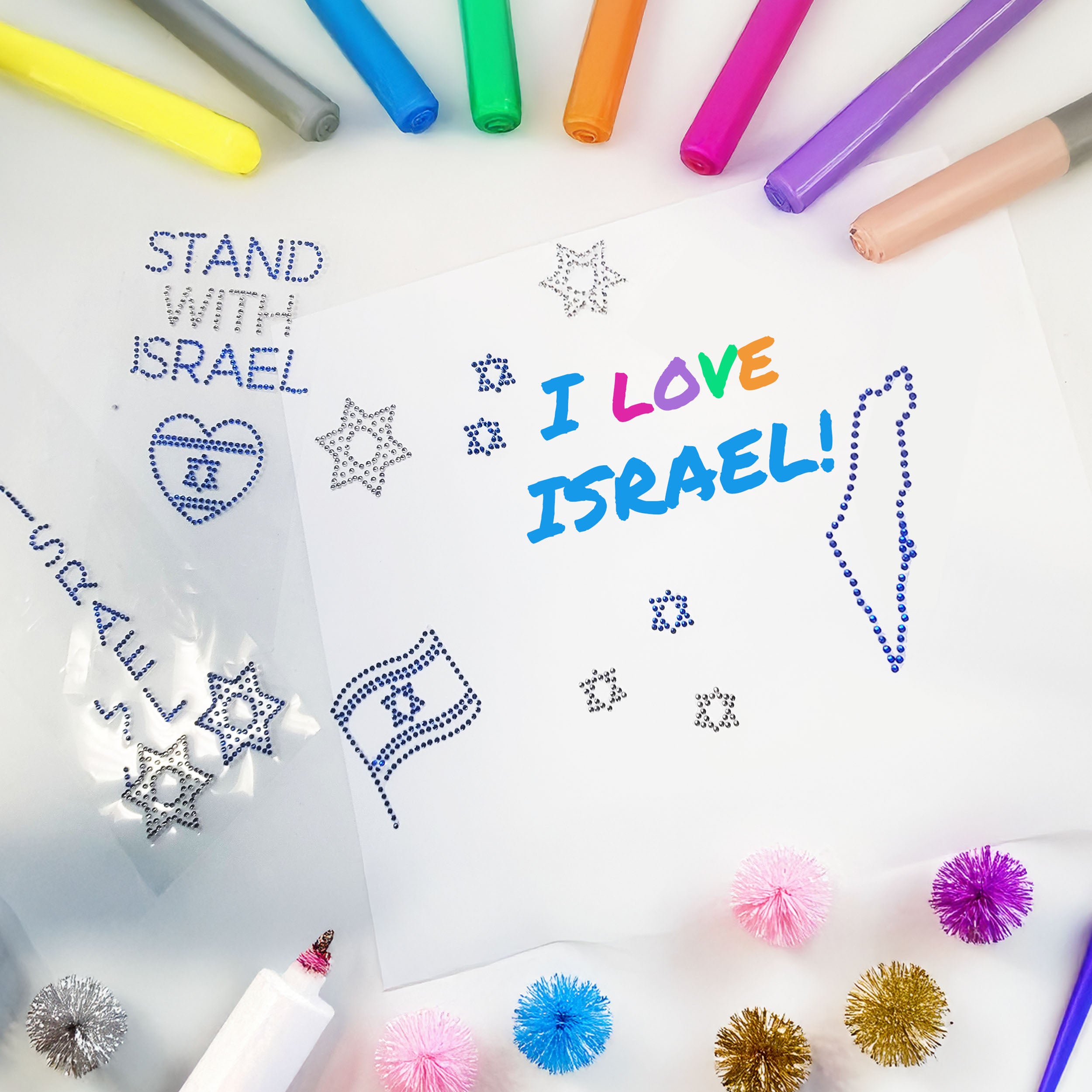 Stand With Israel Jewel Stickers - Mitzvahland.com
