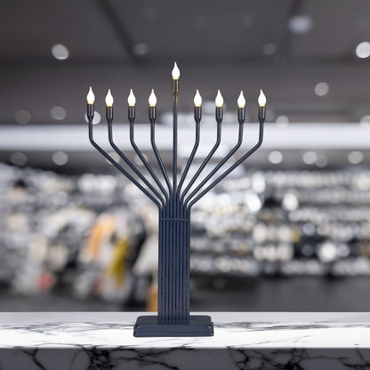 LED Knesset Style Large Display Navy Menorah