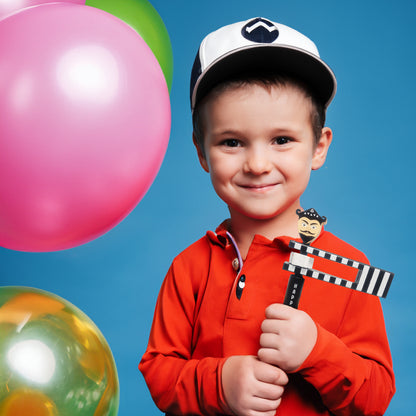 Purim wood Grogger with Haman