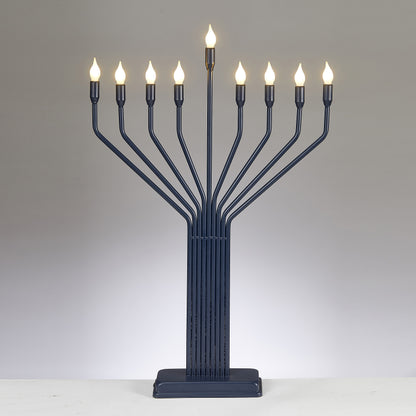 LED Knesset Style Large Display Navy Menorah