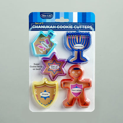 Plastic Chanukah Cookie Cutters - Set of 5