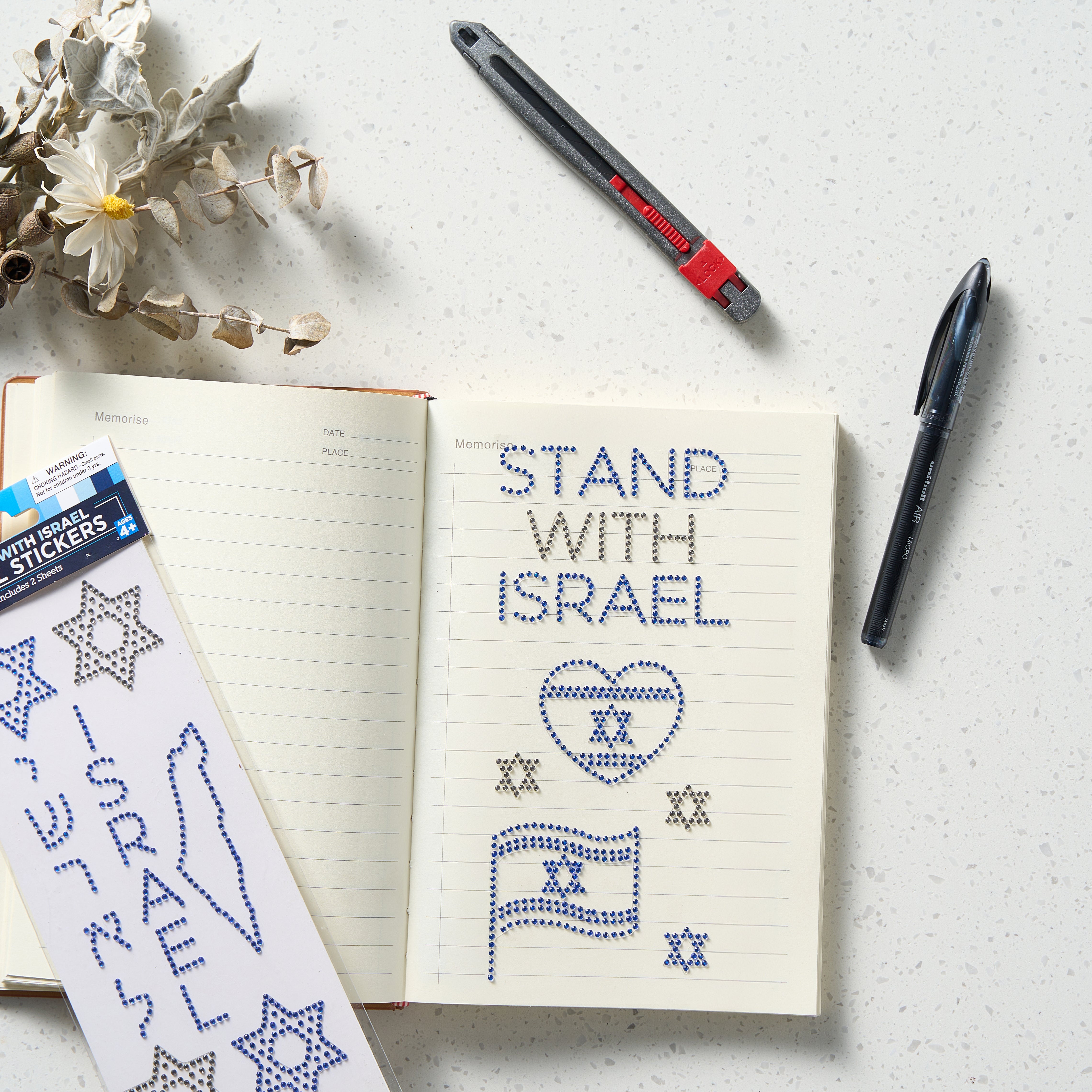 Stand With Israel Jewel Stickers - Mitzvahland.com