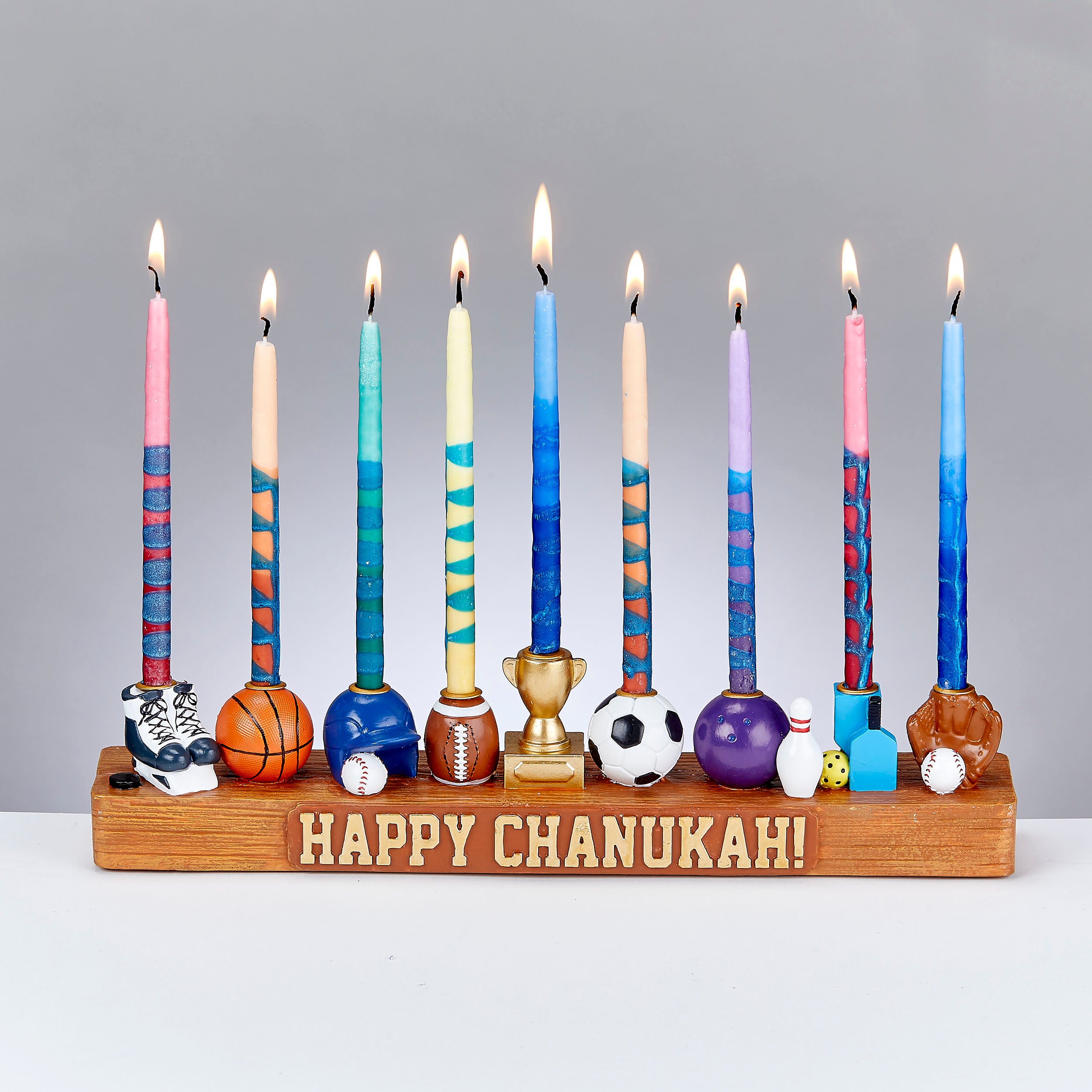 Sports Menorah Hand - painted