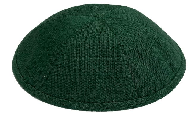 Green Linen Kippah - Mitzvahland.com