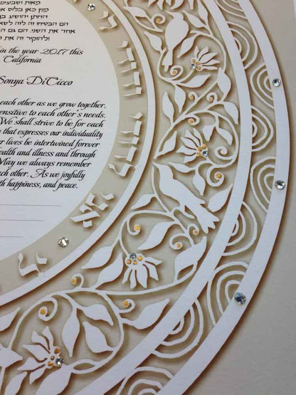 Round Jeweled Ketubah