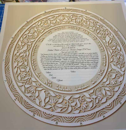 Round Jeweled Ketubah