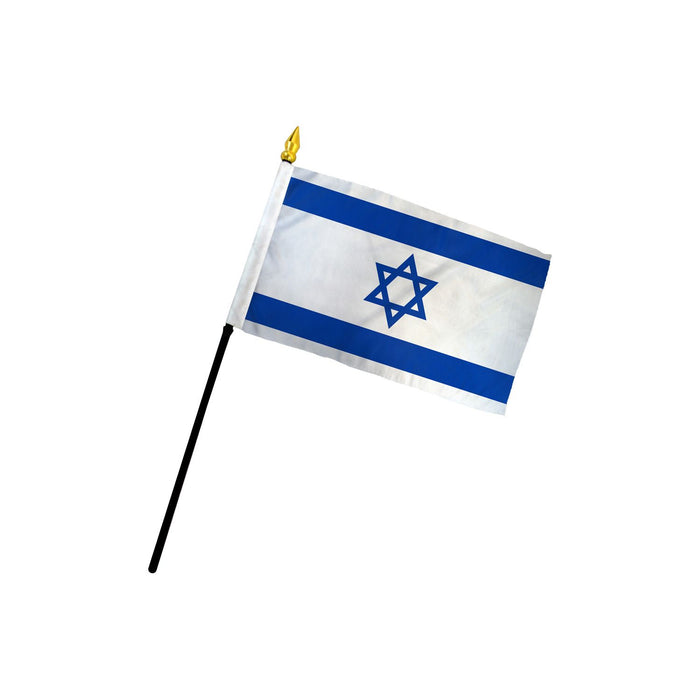 Israeli Flag Stick  4 x 6 Inch
