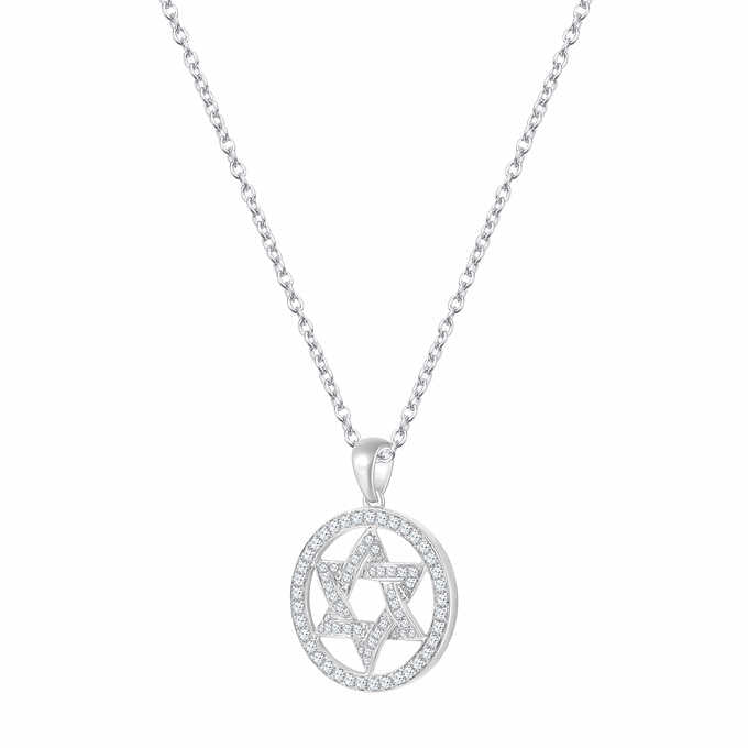 Star of David Pendant - 14kt Gold - I Color Diamond, Round Brilliant 0.25 ctw VS2 Clarity