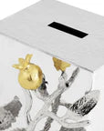 Pomegranate Silver & Gold Tzedakah Box