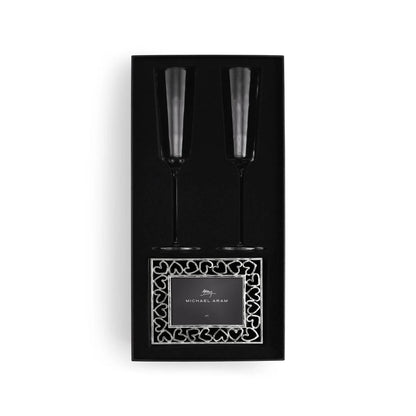 Reflective Champagne Flute & Heart Frame Gift Shop - Mitzvahland.com