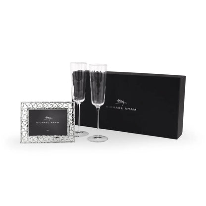 Reflective Champagne Flute & Heart Frame Gift Shop - Mitzvahland.com