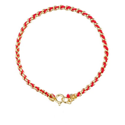 Kabbalah Bracelet Red String From The Holy Land interwoven in Gold Plated Bracelet