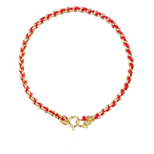 Kabbalah Bracelet Red String From The Holy Land interwoven in Gold Plated Bracelet