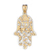 14K Gold Jewish Hamsa Hand Pendant w/Chai Symbol Jewelry - Mitzvahland.com All your Judaica Needs!